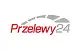 Na obrazku widnieje logo Przelewy24 — polskiego serwisu płatności internetowych — zawierające stylizowany tekst oraz zakrzywiony element graficzny.